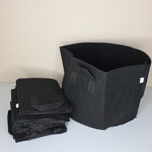 Unbranded Grow Bags Garden 7 Gallon Black Fabric Aeration Pots with Handles 6pk